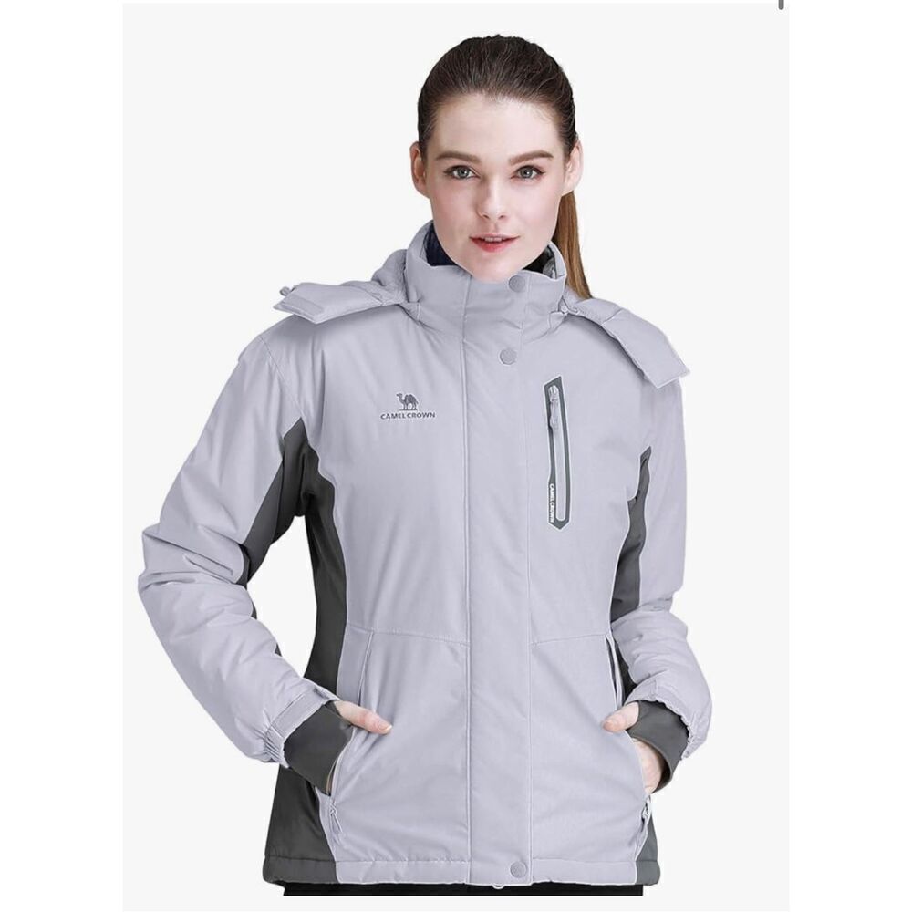 CAMEL CROWN Women’s Mountain Snow Waterproof Ski Jacket Detachable Hood